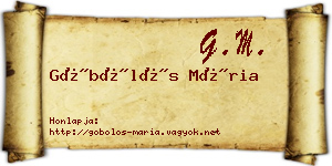 Göbölös Mária névjegykártya
